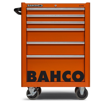 Bahco 6 drawer Stainless Steel (Top) Wheeled Tool Chest, 985mm x 677mm x 501mm