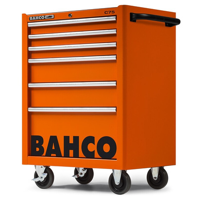 Bahco 6 drawer Stainless Steel (Top) Wheeled Tool Chest, 985mm x 677mm x 501mm