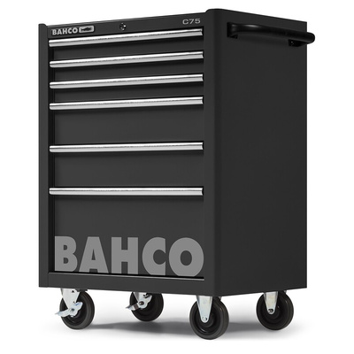 Bahco 6 drawer Stainless Steel (Top) Wheeled Tool Chest, 985mm x 677mm x 501mm