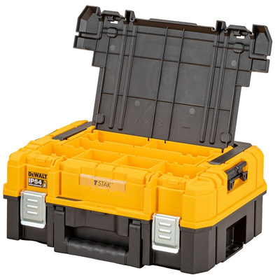 DeWALT TSTAK Shallow Box Plastic Tool Box, 440 x 440 x 183mm