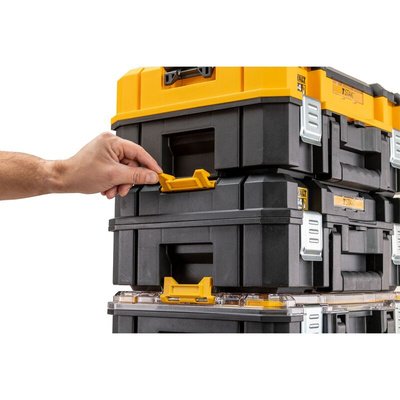 DeWALT TSTAK Shallow Box Plastic Tool Box, 440 x 440 x 183mm