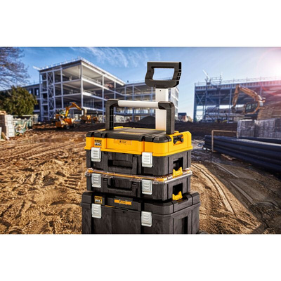 DeWALT TSTAK Shallow Box Plastic Tool Box, 440 x 440 x 183mm