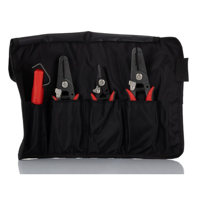 RS PRO 4 Piece Electricians Tool Kit with Roll