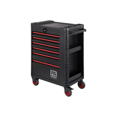 RS PRO 6 drawer Steel Wheeled Tool Chest, 1018mm x 458mm x 746mm