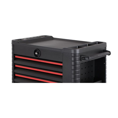 RS PRO 7 drawer Steel Wheeled Tool Chest, 1018mm x 458mm x 746mm
