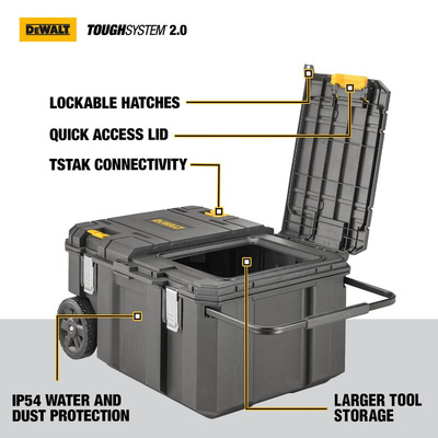 DeWALT Polypropylene Wheeled Tool Chest, 340mm x 666mm x 458mm