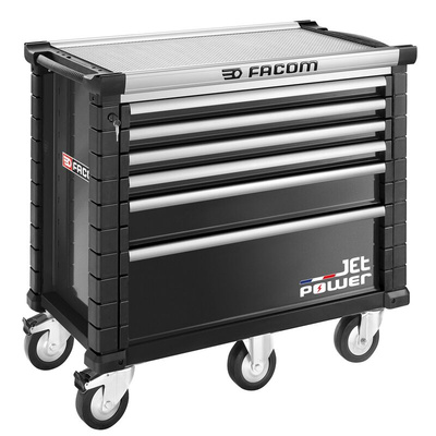 Facom 6 drawer Aluminium Wheeled Tool Cabinet, 1.02m x 670mm x 1.22m