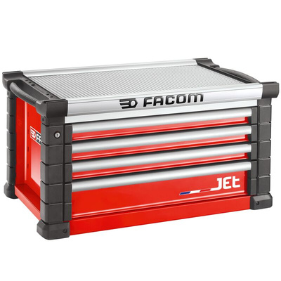 Facom 4 drawer Aluminium Tool Chest, 500mm x 575mm x 1m