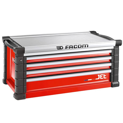 Facom 4 drawer Aluminium Tool Chest, 500mm x 575mm x 1.19m