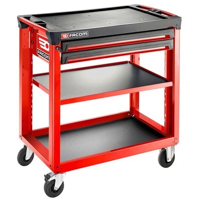 Facom 2 drawer Polypropylene with Fiber Wheeled Tool Trolley, 972mm x 515mm x 969mm