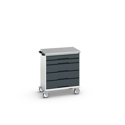 Bott 5 drawer Steel Wheeled Tool Cabinet, 980mm x 800mm x 600mm