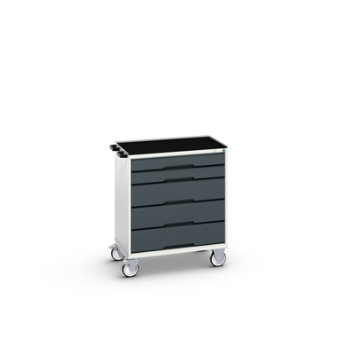 Bott 5 drawer Steel Wheeled Tool Cabinet, 965mm x 800mm x 550mm