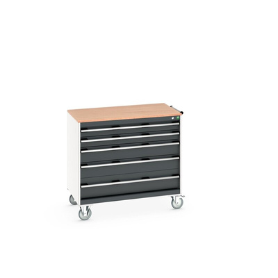 Bott 5 drawer Steel Wheeled Tool Cabinet, 990mm x 1.05m x 650mm