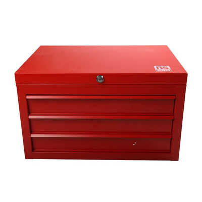 RS PRO 3 drawer Steel Tool Chest, 365mm x 620mm x 440mm