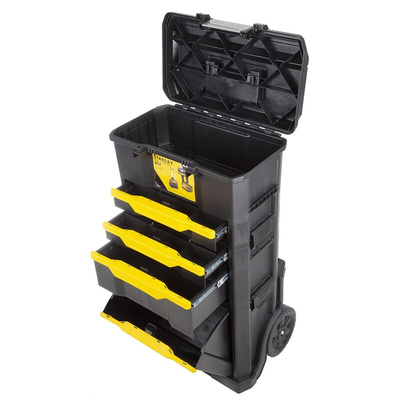 Stanley 4 drawer Aluminium, Plastic Wheeled, 866mm x 348mm x 488mm