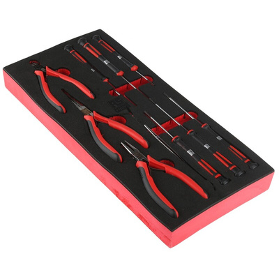 RS PRO 10 Piece Electronics Tool Kit with Foam Inlay