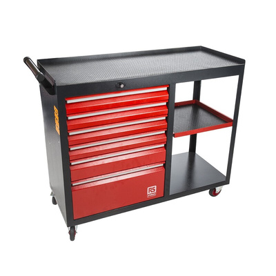 RS PRO 6 drawer Steel Wheeled Tool Chest, 450mm x 980mm x 1090mm