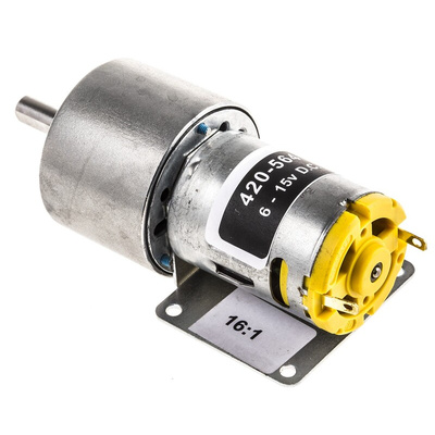 RS PRO Brushed Geared DC Geared Motor, 7.9 W, 6 → 15 V dc, 9 Ncm, 617 rpm, 6mm Shaft Diameter