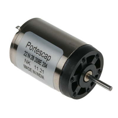 Portescap Brushed DC Motor, 3.8 W, 18 V dc, 7 mNm, 6300 rpm, 2mm Shaft Diameter