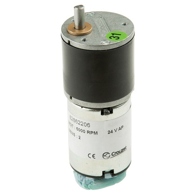 Crouzet Brushed Geared DC Geared Motor, 3 W, 24 V dc, 50 Ncm, 1.5 rpm, 5mm Shaft Diameter