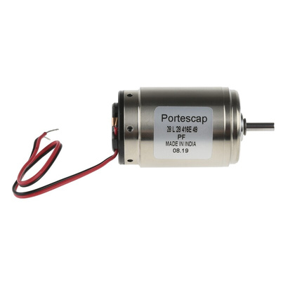 Portescap Brushed DC Motor, 11 W, 24 V dc, 21 mNm, 5600 rpm, 3mm Shaft Diameter