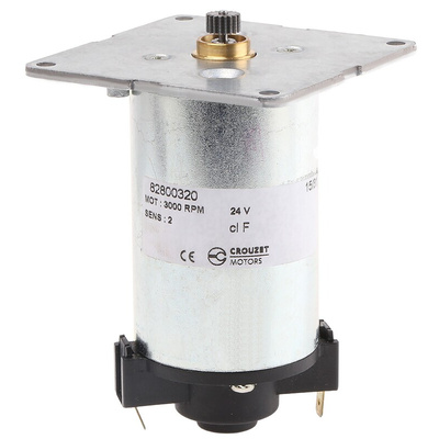 Crouzet Brushed Geared DC Geared Motor, 22 W, 24 V dc, 30 Ncm, 3070 rpm, 8mm Shaft Diameter