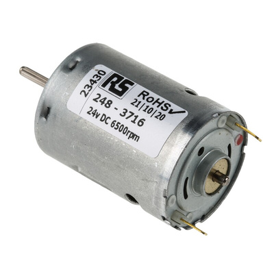 Mellor Electric Brushed DC Motor, 24 V dc, 3.5 Ncm, 6500 rpm, 2.3mm Shaft Diameter