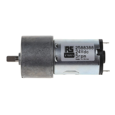 RS PRO Geared DC Geared Motor, 24 V dc, 30 Ncm, 5 rpm, 5mm Shaft Diameter