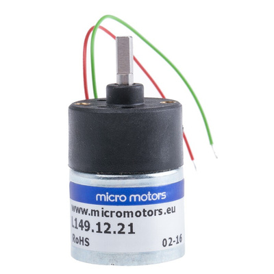 Micromotors Brushed Geared DC Geared Motor, 12 V dc, 2.5 Ncm, 80 rpm, 4mm Shaft Diameter