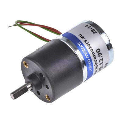 Micromotors Brushed Geared DC Geared Motor, 12 V dc, 8 Ncm, 18 rpm, 4mm Shaft Diameter