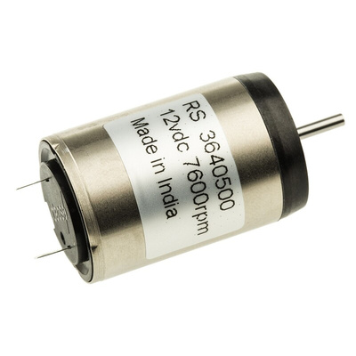 Portescap Brushed DC Motor, 4.5 W, 12 V dc, 8.48 mNm, 7600 rpm, 2mm Shaft Diameter