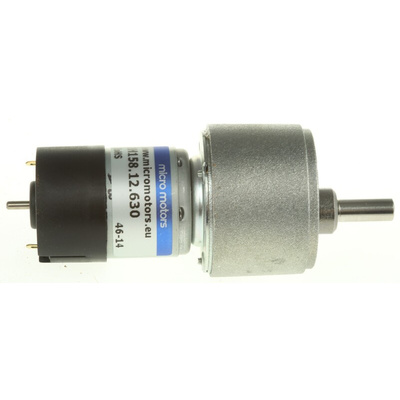 Micromotors Geared DC Geared Motor, 8 W, 12 V dc, 1 Nm, 9 rpm, 6mm Shaft Diameter