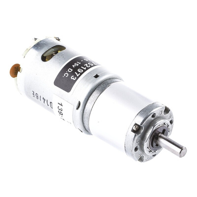 RS PRO Geared DC Motor, 21.2 W, 4.5 → 15 V dc, 154.4 gcm, 6000 rpm, 6mm Shaft Diameter