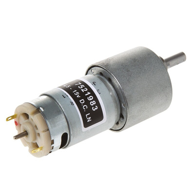 RS PRO Geared DC Motor, 7 W, 4.5 → 15 V dc, 114 gcm, 7300 rpm, 6mm Shaft Diameter