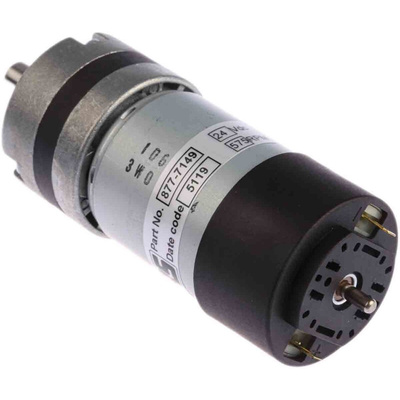 Micromotors Brushed Geared DC Geared Motor, 22.8 W, 24 V dc, 20 Ncm, 575 rpm, 8mm Shaft Diameter