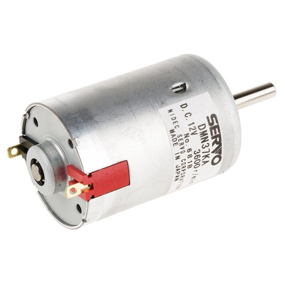 Nidec Brushed DC Motor, 9.2 W, 12 V dc, 24.5 mNm, 3600 rpm, 5mm Shaft Diameter