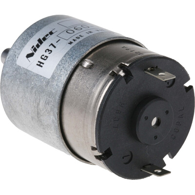 Nidec Components Geared DC Geared Motor, 12 V dc, 20 Ncm, 70 rpm, 6mm Shaft Diameter