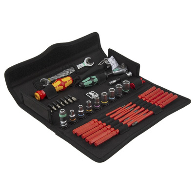 Wera 35 Piece Kraftform Kompakt W 1 Maintenance Tool Kit with Pouch, VDE Approved