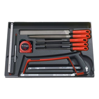 Facom 19 Piece Saw, Tape Measure And Files Module Tool Kit with Modules