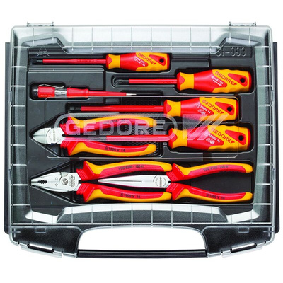 Gedore 8 Piece Electricians Tool Kit with Case, VDE Approved