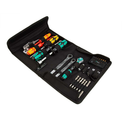 Wera 25 Piece Kraftform Kompakt SH 1 PlumbKit Tool Kit with Pouch, VDE Approved