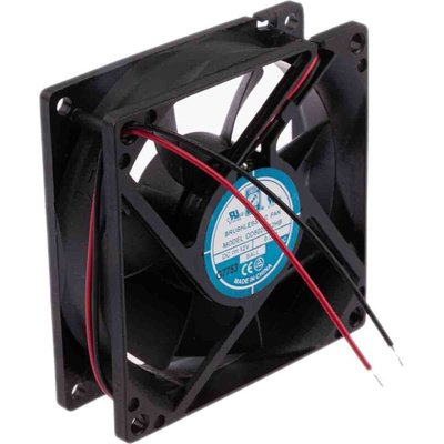 RS PRO Axial Fan, 12 V dc, DC Operation, 68m³/h, 1.8W, 180mA Max, 80 x 80 x 25mm