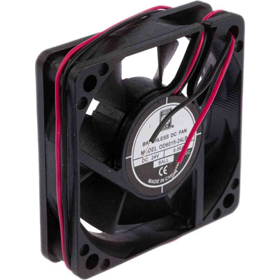 RS PRO Axial Fan, 24 V dc, DC Operation, 20.4m³/h, 1.2W, 30mA Max, 60 x 60 x 15mm