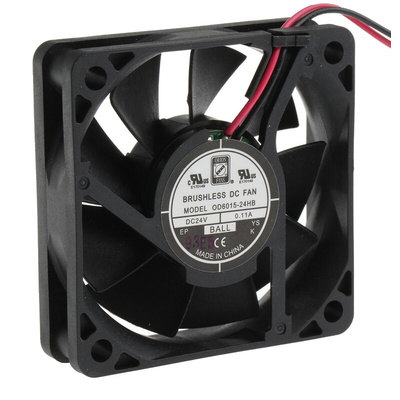 RS PRO Axial Fan, 24 V dc, DC Operation, 27.2m³/h, 1.4W, 60mA Max, 60 x 60 x 15mm