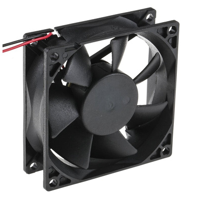 RS PRO Axial Fan, 24 V dc, DC Operation, 68m³/h, 2.41W, 100mA Max, 80 x 80 x 25mm