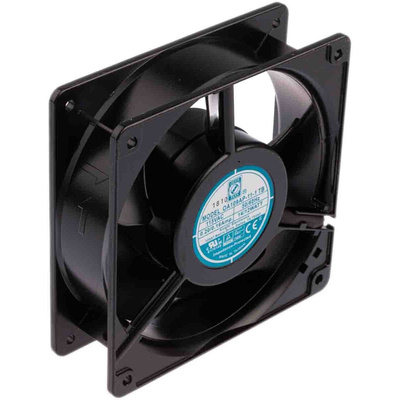 RS PRO Axial Fan, 115 V ac, AC Operation, 186.9m³/h, 15W, 190mA Max, 120 x 120 x 38mm