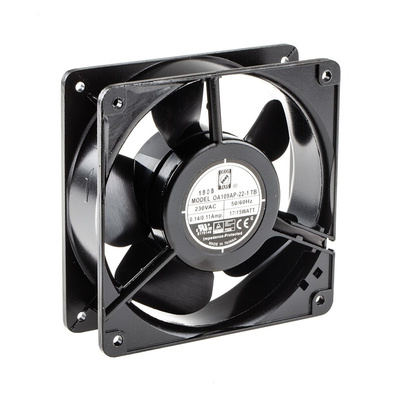 RS PRO Axial Fan, 230 V ac, AC Operation, 186.9m³/h, 15W, 90mA Max, 120 x 120 x 38mm