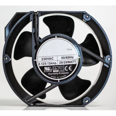 RS PRO Axial Fan, 230 V ac, AC Operation, 399.3m³/h, 29W, 150mA Max, 172 x 150mm