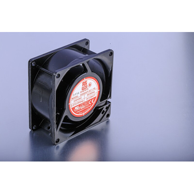 RS PRO Axial Fan, 230 V ac, AC Operation, 51m³/h, 12W, 60mA Max, 80 x 80 x 38mm