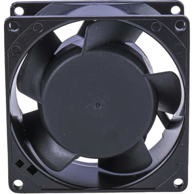 RS PRO Axial Fan, 230 V ac, AC Operation, 51m³/h, 12W, 60mA Max, 80 x 80 x 38mm